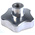 RS PRO Silver Multiple Lobes Clamping Knob, M12, Threaded Hole