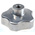 RS PRO Silver Multiple Lobes Clamping Knob, M6, Threaded Through Hole