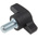 RS PRO Black Wing Clamping Knob, M8, Threaded Stud