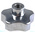 RS PRO Silver Multiple Lobes Clamping Knob, M10, Threaded Hole