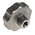 RS PRO Silver Multiple Lobes Clamping Knob, M10, Threaded Through Hole