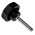 RS PRO Black Multiple Lobes Clamping Knob, M6, Threaded Stud