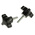 RS PRO Black 4-Arm Clamping Knob, M6, Threaded Stud