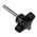RS PRO Black 4-Arm Clamping Knob, M6, Threaded Stud