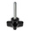 RS PRO Black 4-Arm Clamping Knob, M6, Threaded Stud