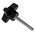 RS PRO Black 4-Arm Clamping Knob, M6, Threaded Stud