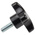 RS PRO Black 4-Arm Clamping Knob, M8, Threaded Stud