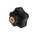 Elesa 69897 Black Multiple Lobes Clamping Knob, M6, Threaded Through Hole