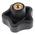 Elesa 69893 Black Multiple Lobes Clamping Knob, M6, Threaded Hole