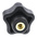 Elesa 69811 Black Multiple Lobes Clamping Knob, M4, Threaded Hole