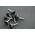 RS PRO Black Knurled Clamping Knob, M4, Threaded Stud