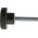 RS PRO Black Knurled Clamping Knob, M4, Threaded Stud