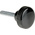 RS PRO Black Knurled Clamping Knob, M4, Threaded Stud