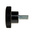 RS PRO Black Knurled Clamping Knob, M5, Threaded Stud