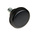 RS PRO Black Knurled Clamping Knob, M5, Threaded Stud