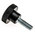 RS PRO Black Knurled Clamping Knob, M5, Threaded Stud