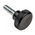 RS PRO Black Knurled Clamping Knob, M5, Threaded Stud