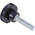 RS PRO Black Knurled Clamping Knob, M5, Threaded Stud