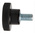 RS PRO Black Knurled Clamping Knob, M6, Threaded Stud