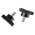 RS PRO Black Knurled Clamping Knob, M6, Threaded Stud