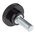 RS PRO Black Knurled Clamping Knob, M8, Threaded Stud