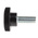 RS PRO Black Knurled Clamping Knob, M8, Threaded Stud