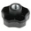 RS PRO Black Multiple Lobes Clamping Knob, M10, Threaded Through Hole