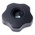 RS PRO Black Multiple Lobes Clamping Knob, M12, Threaded Through Hole