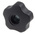 RS PRO Black Multiple Lobes Clamping Knob, M12, Threaded Through Hole