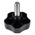 RS PRO Black Multiple Lobes Clamping Knob, M12, Threaded Stud