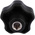 RS PRO Black Multiple Lobes Clamping Knob, M8, Threaded Through Hole