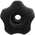 RS PRO Black Multiple Lobes Clamping Knob, M8, Threaded Through Hole