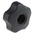 RS PRO Black Multiple Lobes Clamping Knob, M12, Threaded Through Hole