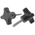 RS PRO Black 4-Arm Clamping Knob, M6, Threaded Stud