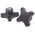 RS PRO Black 4-Arm Clamping Knob, M10, Threaded Hole