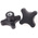 RS PRO Black 4-Arm Clamping Knob, M8, Threaded Hole