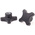 RS PRO Black 4-Arm Clamping Knob, M12, Threaded Hole