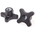 RS PRO Black 4-Arm Clamping Knob, M10, Threaded Through Hole