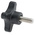 RS PRO Black 4-Arm Clamping Knob, M10, Threaded Stud