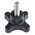 RS PRO Black 4-Arm Clamping Knob, M10, Threaded Stud
