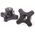 RS PRO Black 4-Arm Clamping Knob, M10, Threaded Through Hole