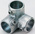 RS PRO 3-Way Connector Connecting Component, Strut Profile Type 2, Round Tube Size Type 2