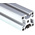 RS PRO Silver Aluminium Profile Strut, 40 x 40 mm, 8mm Groove, 2000mm Length