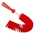 Vikan Medium Bristle Red Scrubbing Brush, Polyester bristle material