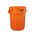 Rubbermaid Commercial Products Brute Vented 32gal Orange Polypropylene Waste Bin