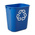 Rubbermaid Commercial Products Rubbermaid Commercial Deskside Recycling Container 12L Blue Polypropylene Waste Bin