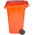 RS PRO 240L Red Flip PP Waste Bin