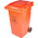 RS PRO 240L Red Flip PP Waste Bin