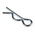 RS PRO 33mm Bright Zinc Plated Steel Retaining Clip, 9.5mm Diameter
