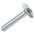 Bright Zinc Plated Steel Coach Bolt, M6 x 30mm